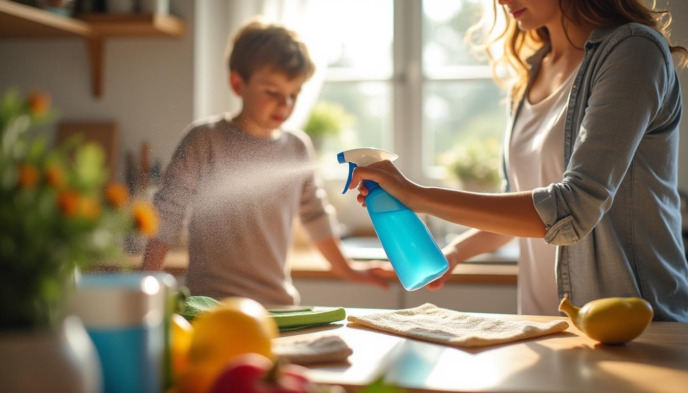 Illustration: Risques liés aux produits ménagers conventionnels pour la santé et l’air intérieur