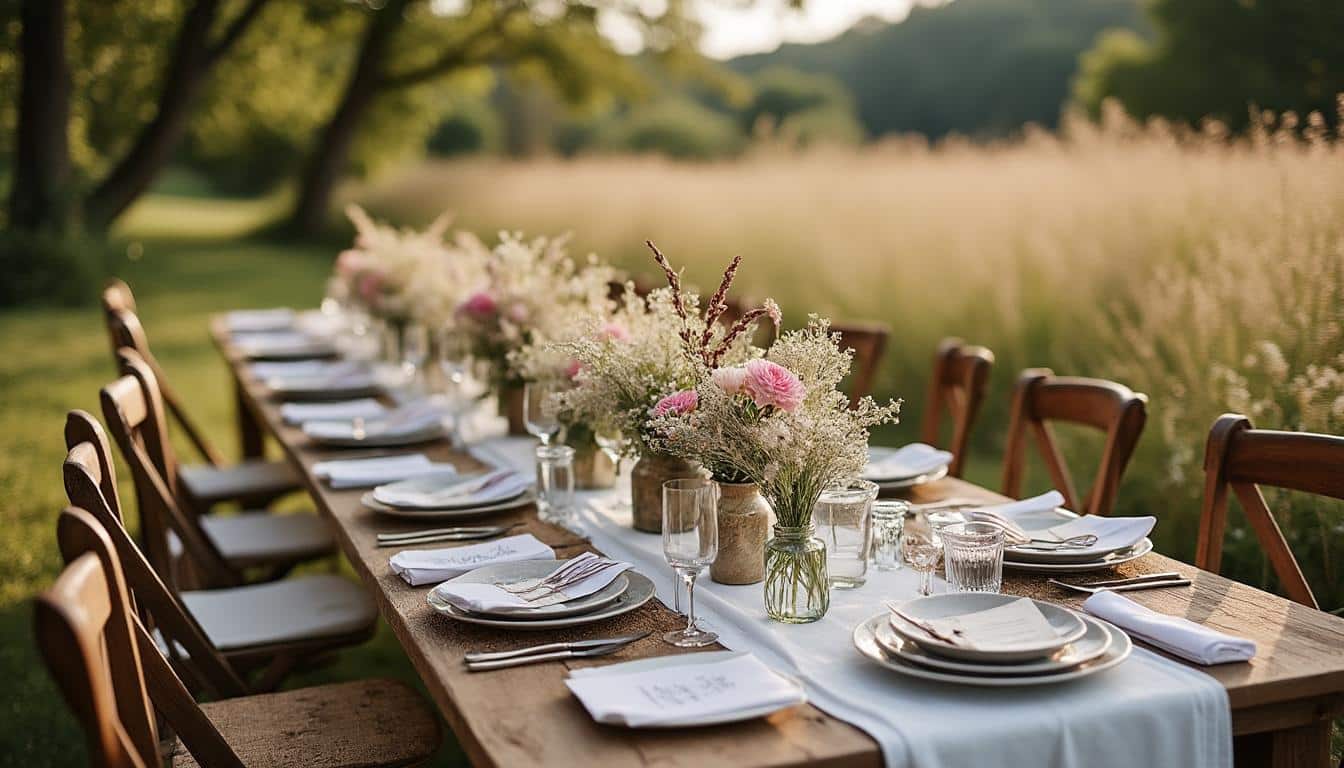 Illustration: Comprendre l’esprit et les bases de la décoration de table de mariage champêtre