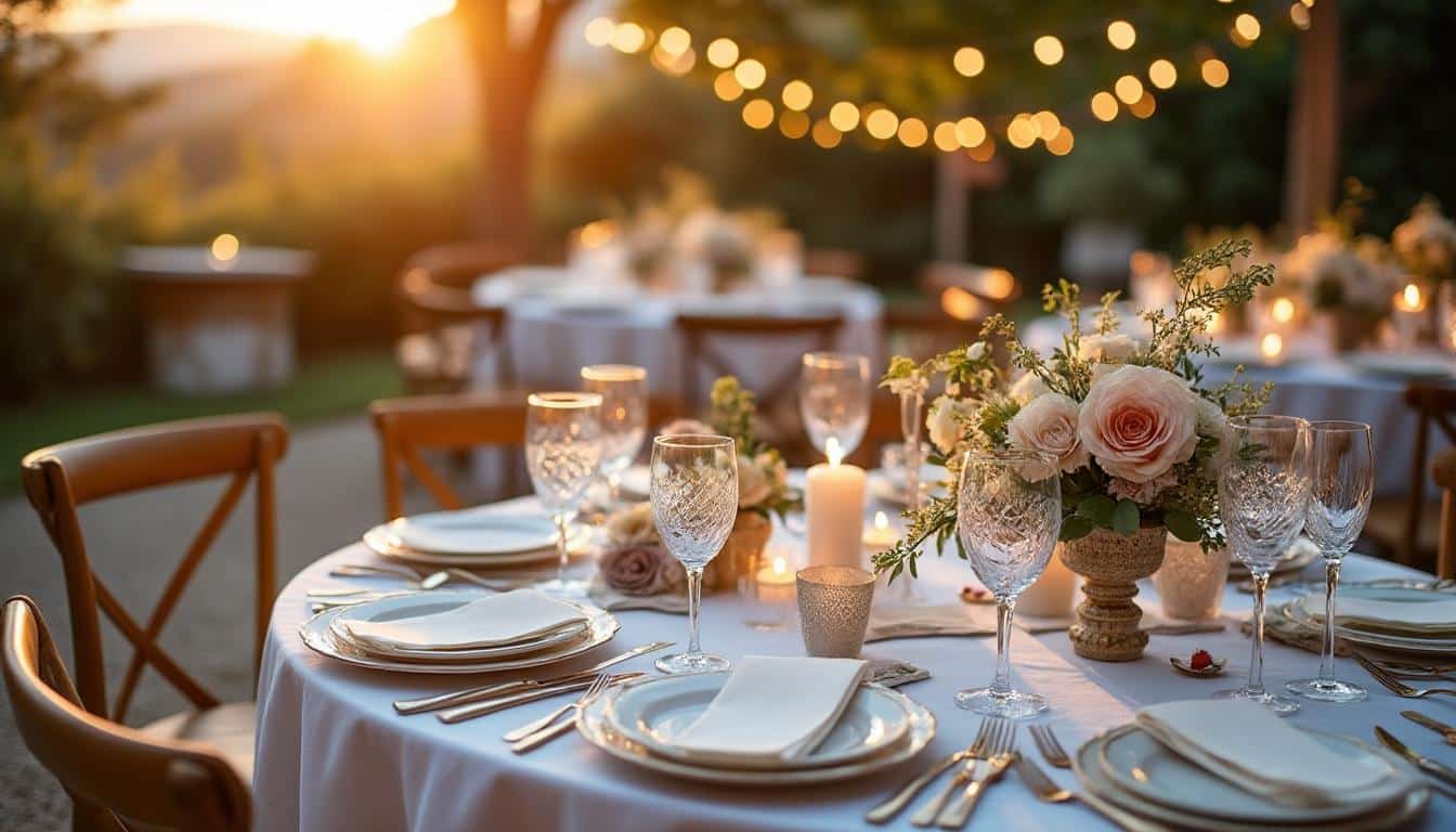 Illustration: Choisir le thème et le style pour une décoration de table ronde de mariage