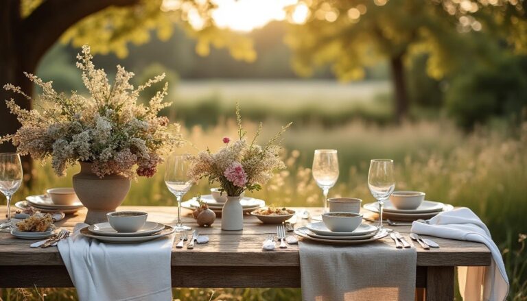 Décoration de table pour un mariage champêtre : idées et conseils