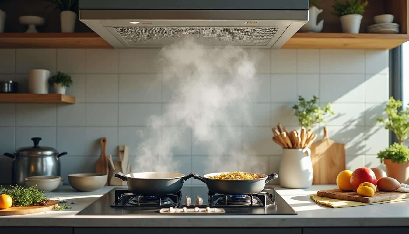 Illustration: Comprendre l’origine de la graisse de hotte et des taches sur un plafond lessivable