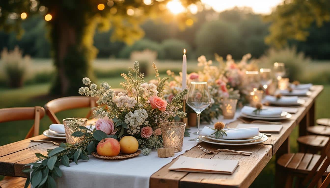 Illustration: Qu’est-ce qu’une table de mariage au style champêtre ?