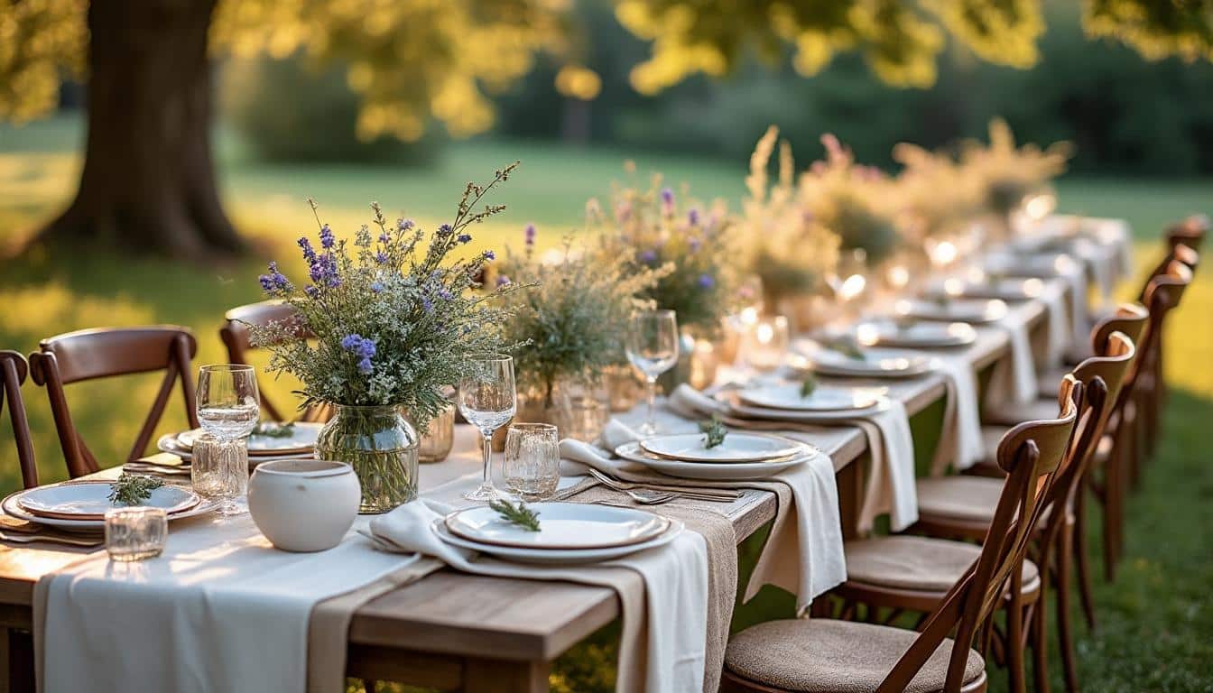 Illustration: Comprendre l’esprit et les codes de la décoration de table pour un mariage champêtre