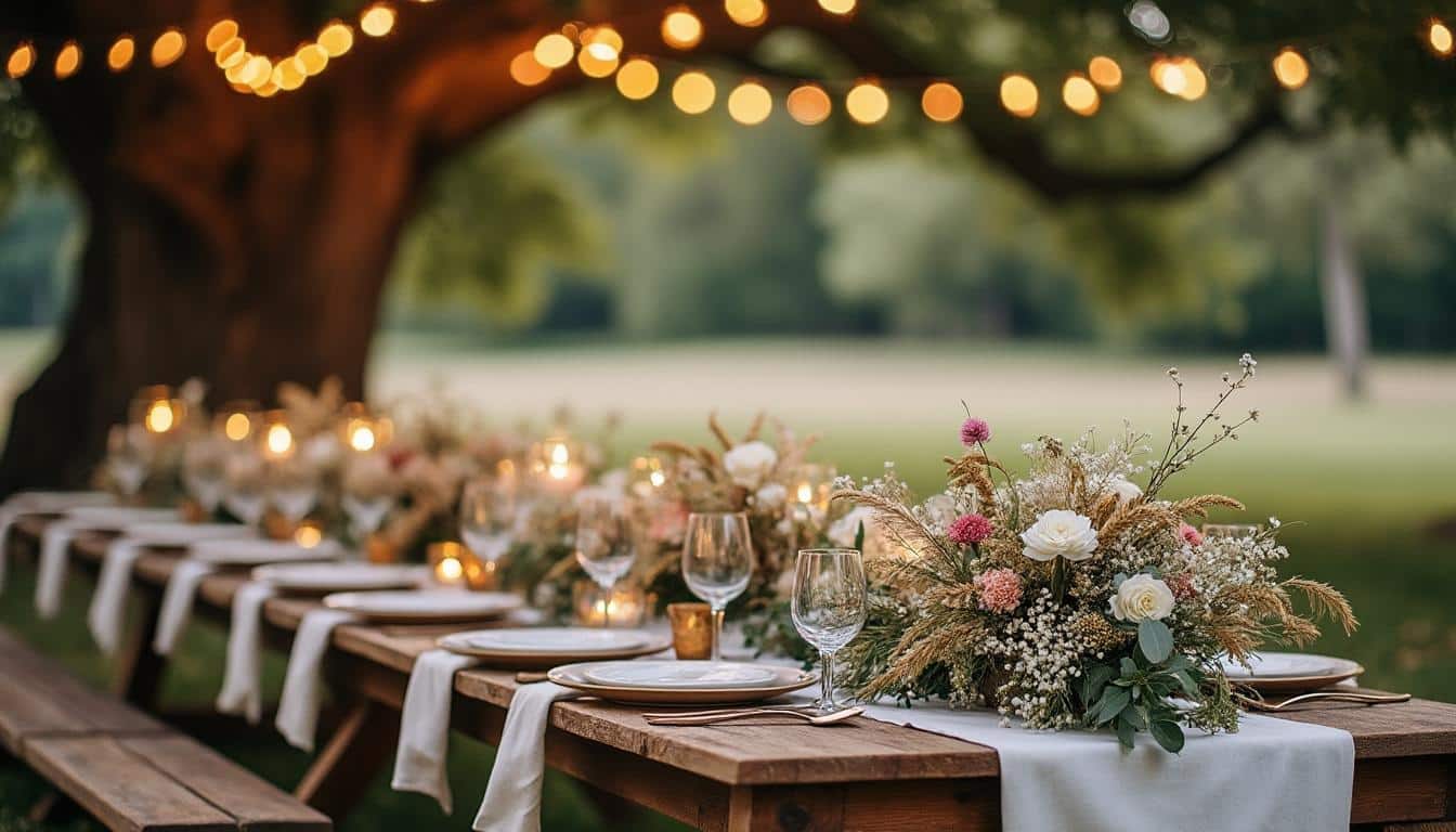 Fleur de table mariage champêtre : guide pour une déco naturelle et élégante