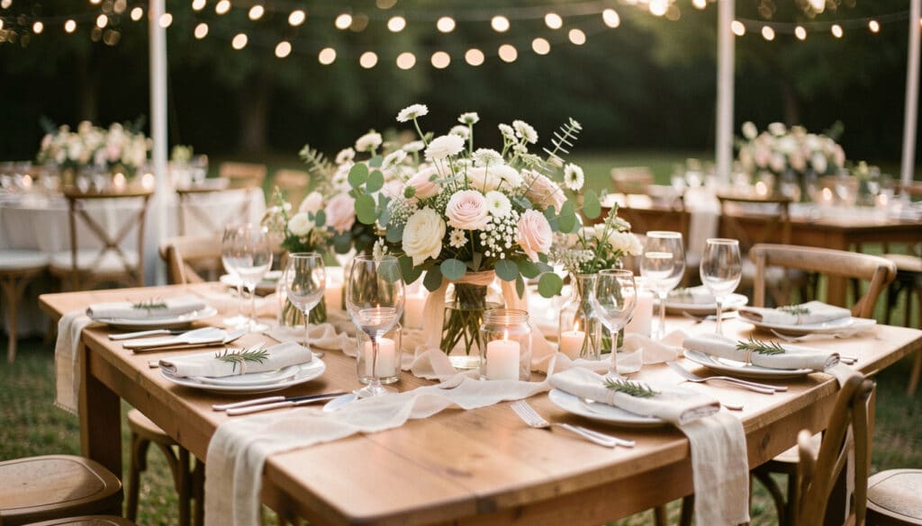 Centre de table de mariage champêtre : idées élégantes
