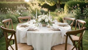 Décoration d’une table ronde champêtre élégante